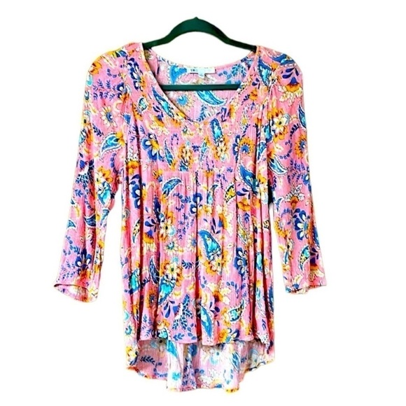 DR2 size small bohemian blouse with 3/4 sleeves - Picture 1 of 8